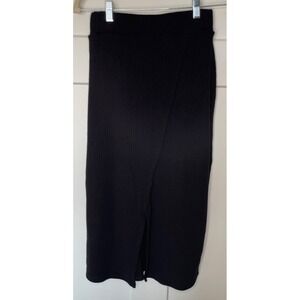 Downeast‎ Black Ribbed Skirt w/ Slit size Small